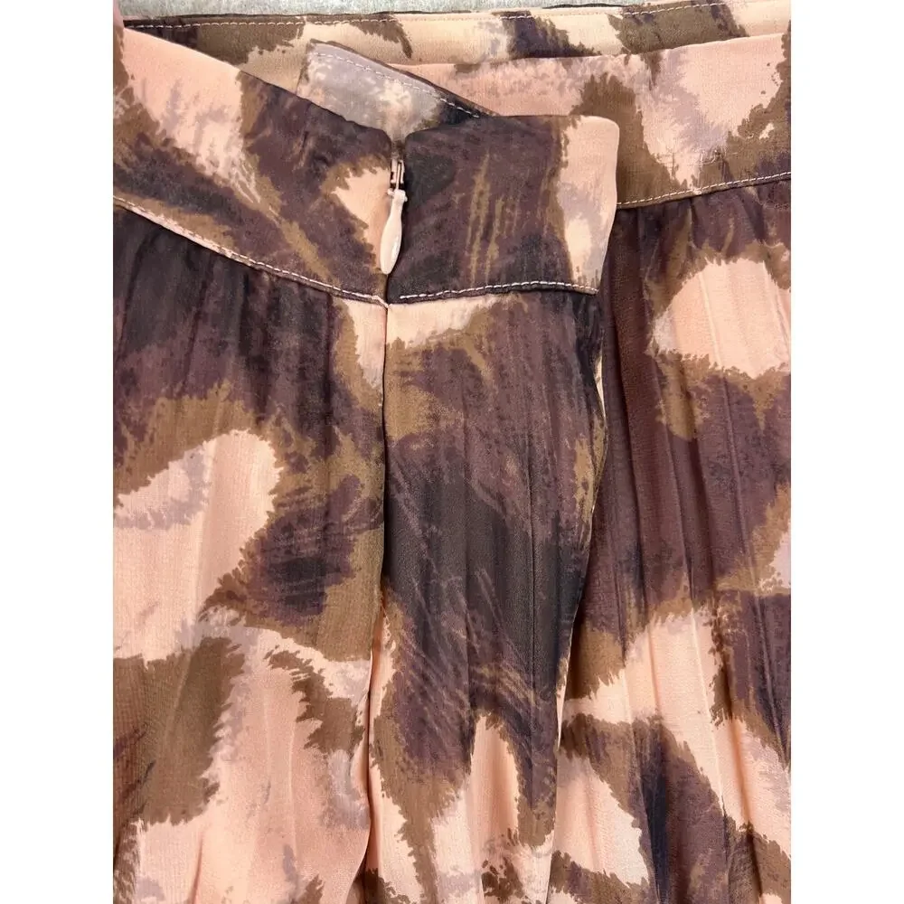 The Limited Watercolor Print Cottagecore Pleated Aline Skirt Size Large